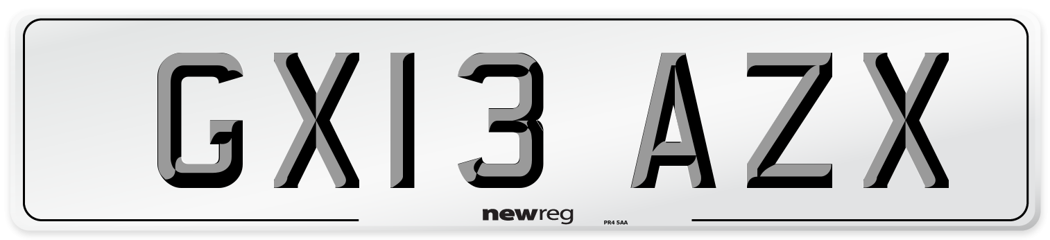 GX13 AZX Number Plate from New Reg